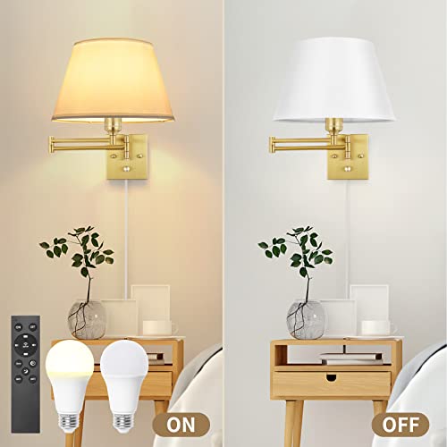Trlife BYSCONCE-L-REGOL Remote Control Dimmable Wall Sconce, Adjustable Color Temperature 2700K-6500K Brushed Brass Swing Arm Wall Lights thumb #5
