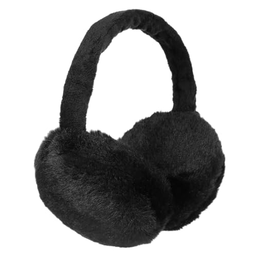 VANZACK Plush Winter Ear Muffs for Women Outdoor Earmuffs Black Soft Warm Ear Covers for Cold Weather Activities Creative present Idea