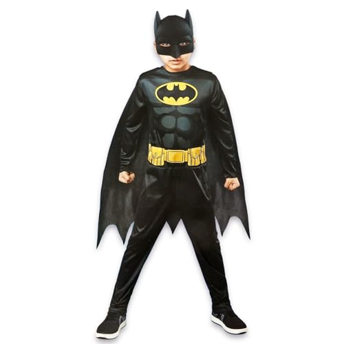 Disfraz Batman para niños con mono, máscara y capa miniatura 3