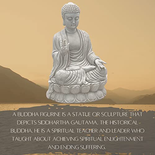 Estatua de Buda meditando de resina blanca de 12 pulgadas miniatura 5