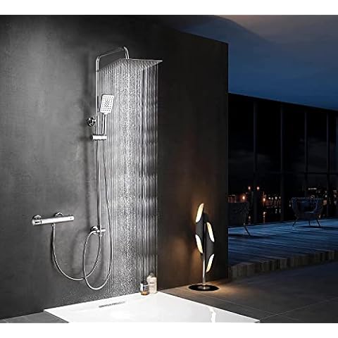 Elbe® Columna de Ducha con Alcachofa de Acero Inoxidable Cover