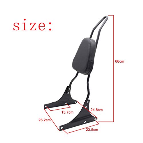 Sissy Bar Backrest Compatible For Harley Davidson Heritage Softail Flstc/Springer Flsts (Black) 97-2017 #TOP1