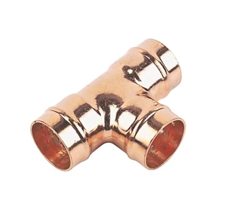 Image of Copper Solder (Yorkshire) Ring Equal Tee 22mm X (4 Pieces)