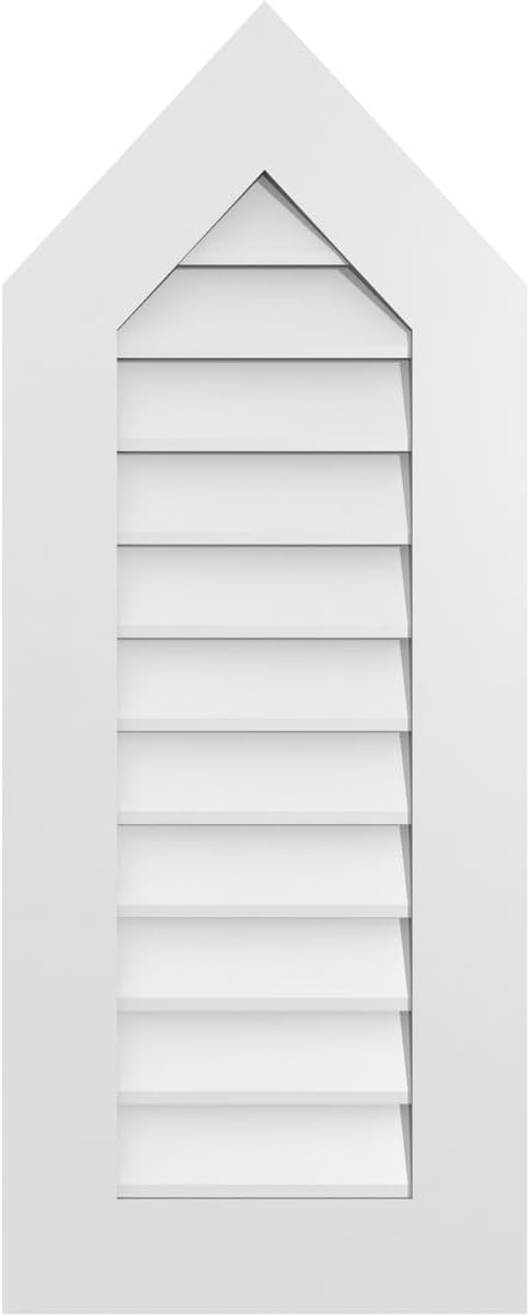 GVSPE16X4001SN-13 Peaked Top Standard Frame, Primed Tan Signature Series Surface Mount Gable Vents, 16-in. W x 40-in. H