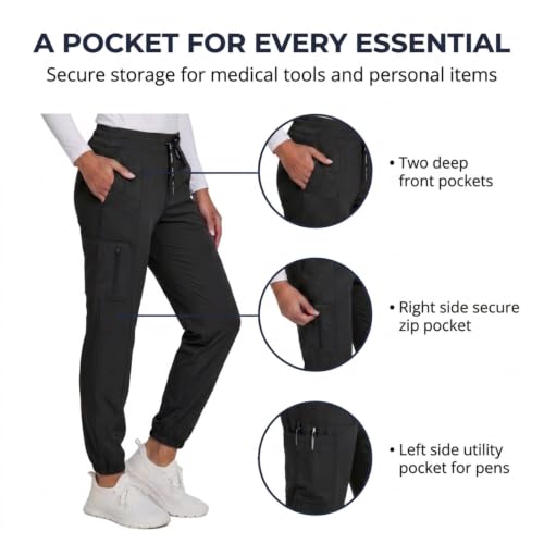 Nautica Yoga-Soft Scrub Pants for Women - Jogger, 4-Way Stretch, Zip Pocket - image 3
