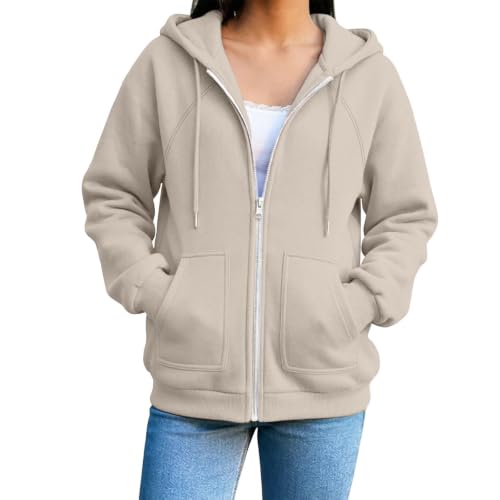 Womens Zip Up Hoodies 2026 Y2k Casual Long Sleeve Oversized Lightweight Sweatshirt Cute Hooded Jackets with Pockets - image 2