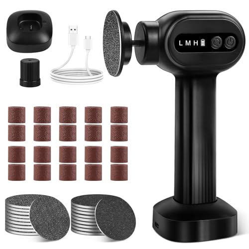 Fefod Removedor de Callo del Pie Eléctrico, 2 en 1 Removedor de Callos Recargable con LED Mostrar, 1200mAh Callos de Pies, 6 Velocidades Ajustables Quita Durezas Electrico Eliminar Durezas y Callo