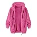 Mens Fuzzy Sherpa Jackets Casual Cozy Fleece Long Sleeve Full Zip Up Hoodies Warm Fall Winter Hooded Coat Fashion Hot Pink Mens Sweatshirt Hoodie 2XL