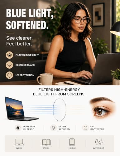 Image of TIJN Sleep Glasses for 99.9% TR90 Blue Green Light Blocking Dual AR Coatings Red Lens for Computer Gaming Reduce Eyestrain