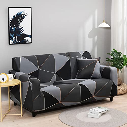 Housse de canapé extensible imprimée pour protéger un canapé usé - 2
