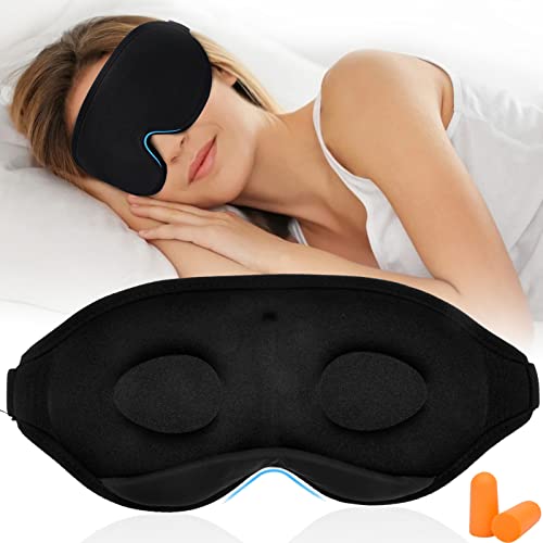 DAWRIS Masque de nuit, Masque sommeil pour hommes et femmes Masque de Sommeil 3D Anti-lumière Ultra-Douce Confortable Masque avec Bandeau Réglable Masque pour Sommeil, Méditation, Yoga