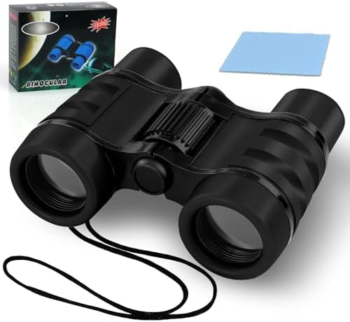 OSDUE Fernglas für Kinder, Spielzeug, Spielzeug, stoßfestes, für Jungen und Mädchen im Alter von 3–7Jahren, für Vogelbeobachtung, Jagen, Wandern, Geburtstagsgeschenke(Schwarz)