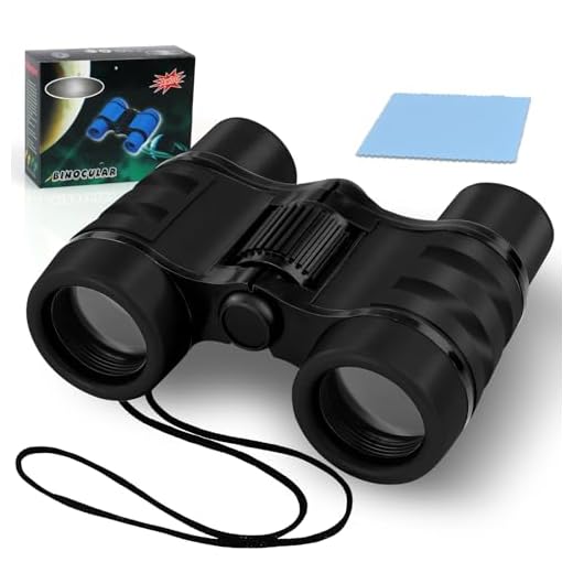 OSDUE Binoculares para Niños, Binoculares para Observar Aves Al Aire Libre para Niños, Mini Binoculares Compactos a Prueba de Golpes, Juguetes Telescópicos para Niños, con Tela para Anteojos (Negro)