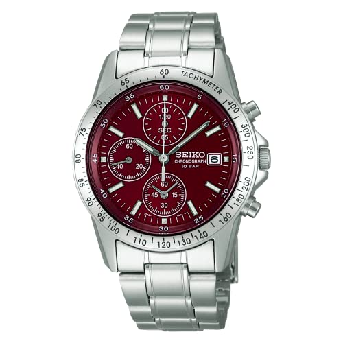 Seiko Selection Men's Quartz Chronograph Watch, silver/red