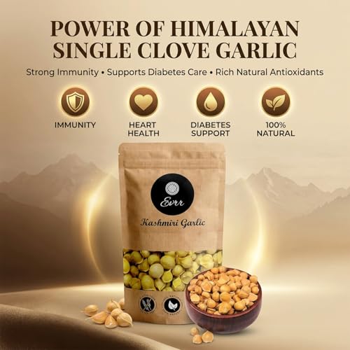 Image of EVRR Kashmiri Garlic (Lehsun) 250gm, A Taste Of Himalayan Tradition, Premium Himalayan Single Clove Garlic For Strong Immunity & Diabetes