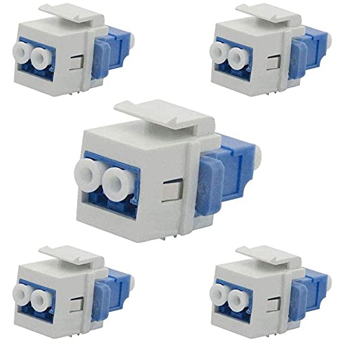 Huhudyy LC - Adaptador de fibra óptica LC a LC Duplex multimodo 10 GB F/F para placas de pared, paneles de parche