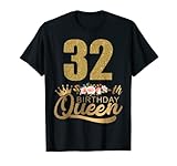 corona 32 dientes moto ¡Es mi cumpleaños de reina! fiesta para celebrar 32 años Gran idea de ropa temática de fiesta de cumpleaños para mujeres, hija, madre, niñas, sobrina, hermana, novia.