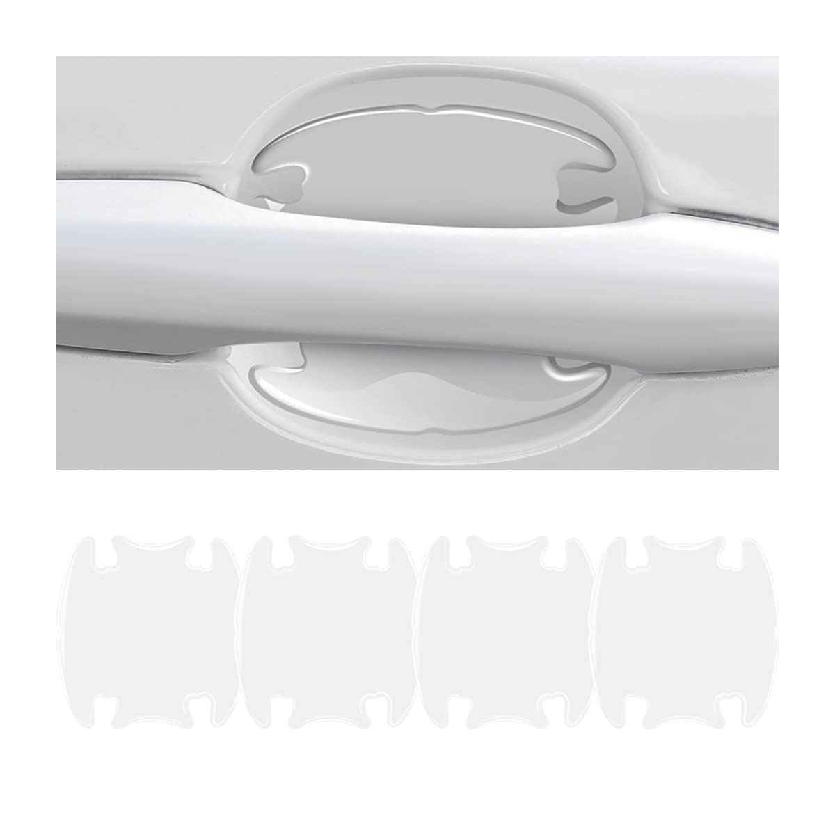 Blilo 4PCS Car Door Bowl Scratch Protector, 3D Transparent Auto Door Handle Cup Stickers, Waterproof Anti-Scratch Door Handle Paint Cover Guard Protective Film for Most Cars, Trucks, SUV, Van (Clear)