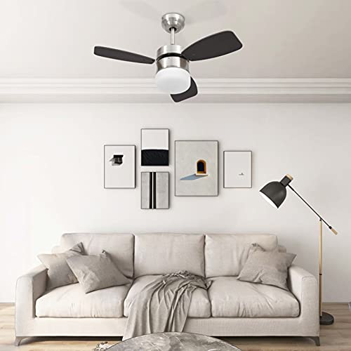 Somanki Ventilador de Techo con luz con Mando marrón Oscuro 76 cm, PlafonTecho, Lampara Salon Techo, Plafones para Techo, Lampara Habitacion Techo