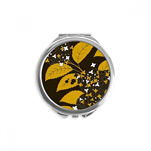 Miroir de poche peinture culture japonaise, idée cadeau original miroir rond noir portable