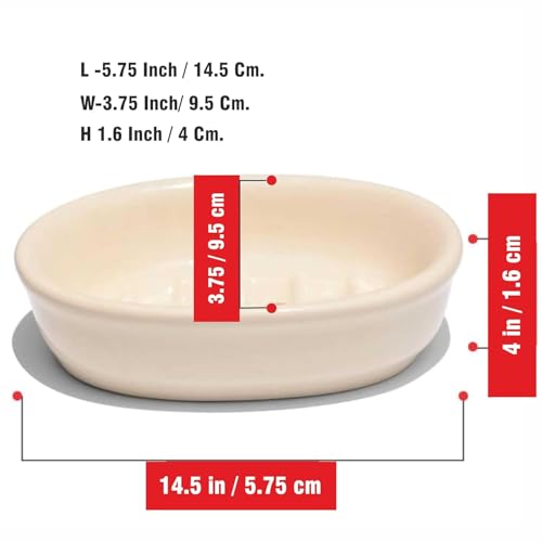 Image of BRANCO URO Plastic Soap Dish Set, Soap Dish for Bathroom, Soap Holder Soap-Case Combo Set, Pack of 2, White (Multicolor, Oval)