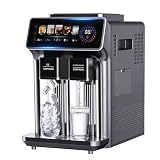 Macchina per il ghiaccio professionale 3 in 1, da banco, con 5 programmi preimpostati, 15 kg/24 ore, 12 cubetti/volta, produzione rapida in 6-10 minuti(Black)