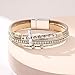 Leopard Bracelet for Women, Boho Leather Wrap Multi-Layer Pearl Crystal Bracelet Bangle Jewelry (Blessed Cross(Khaki))