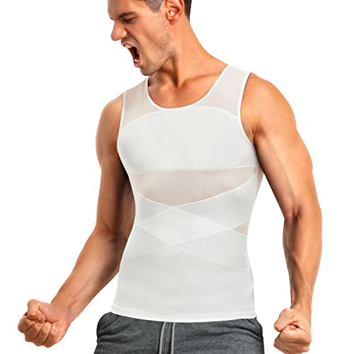Junlan Men's Compression Vest (White, L)