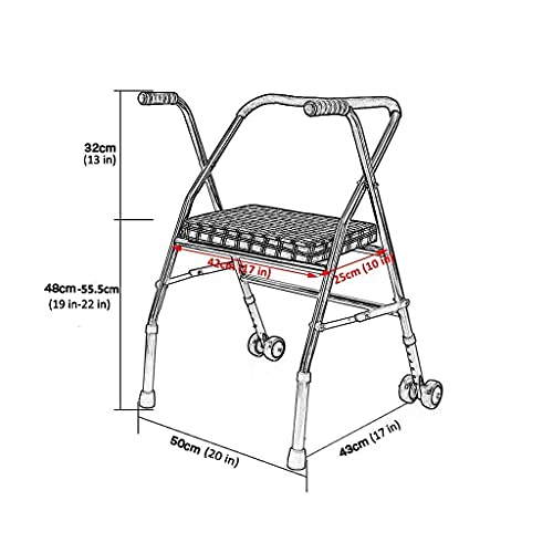 Cadre de marche pliable et réglable déambulateur 2 roues - 3