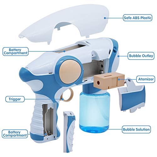 Joyin Smoke Musical Bubble Gun With 2 Bubble Solutions (130Ml), Toddlers Bubble Machine, Bubble Toys For Kids, Summer Outdoor Play, Bubble Party Favors #TOP6