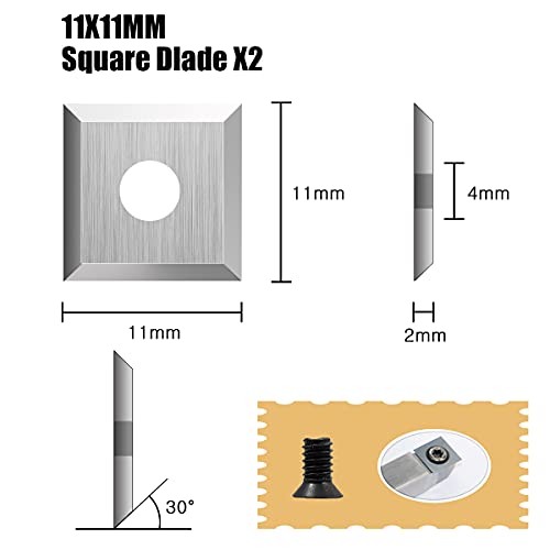 16Pcs Tungsten Carbide Cutters Inserts Set For Wood Lathe Turning Tools(Include 11Mm Square With Radius,12Mm And 8.9Mm Round,30X10Mm Diamond With Sharp Point),Supplied With Screws #TOP1