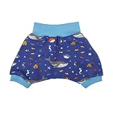 Shorts kurze Pumphose Maritim "Glückliche Meerestiere & Wale" Baby Jungen Geschenk Geburt handmade in Deutschland (56)
