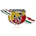 2pcs B023 Car Chromed Emblem Badge Decal Fender Sticker ABARTH Italy For FIAT 124 125 125 500 695 OT2000 Coupe