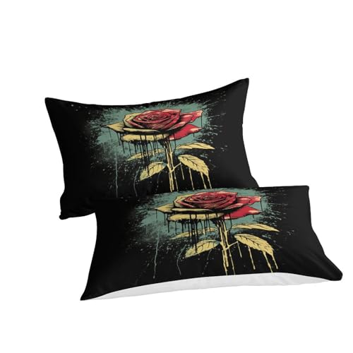 Housse de couette roses anciennes en microfibre premium effet 3D relief - 4