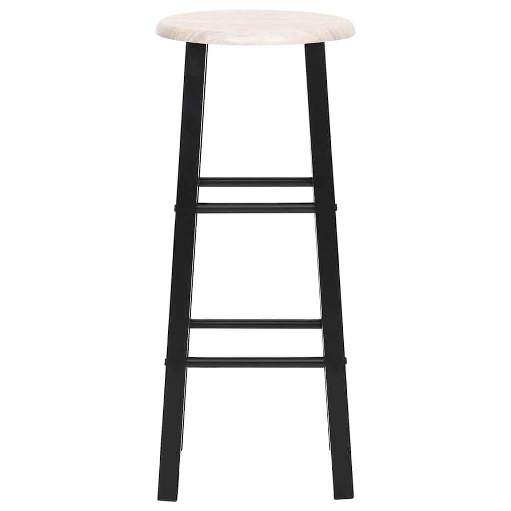 Taburetes de bar 2 unids MDF negro con reposapiés para comedor y bar