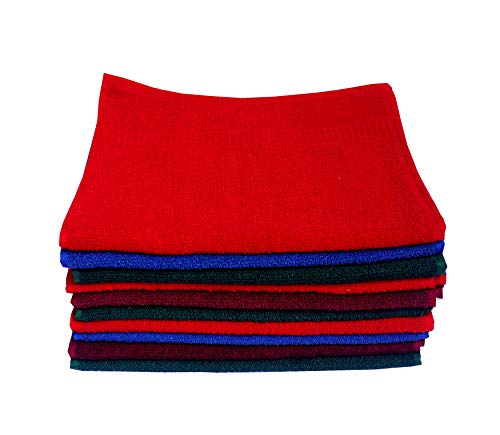 Image of Space Fly 500 GSM Cotton Hand Towels for Wash Basin | Hand Towel for Kitchen | Face Towel for Women | Size- 27.94 x 43.18 CM | Dark Color- Blue, Brown, Red, Cherry, Gray | Hand Towel Set of 6