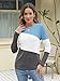 Minetom Women's Color Block Tops Casual Long Sleeve Tunic Round Neck Pullover Shirts