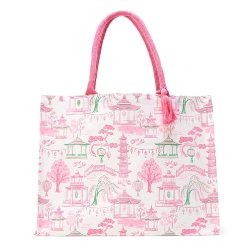 Bolso Tote Two's Company con Estampado Mahjong 18" miniatura 1