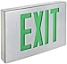 Morris Products 73366 Cast Aluminum LED Exit Sign, Green Letter Color, Brushed Aluminum Face Color, White Housing Finish