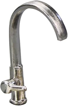 Aland Doll House Faucet, Doll House Accessories, 1/12 Realistic Alloy Faucet Sink Model Miniature Doll House Kitchen Accessory C
