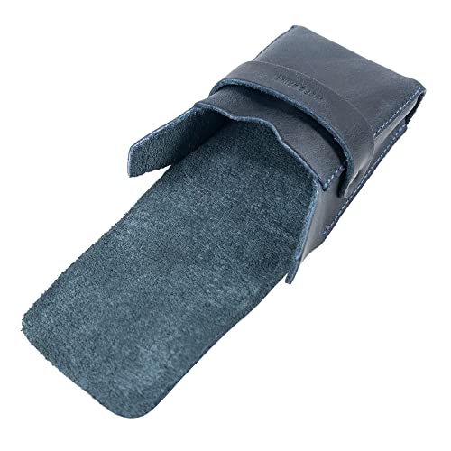 Image of Hide & Drink, Classic Case for Playing Cards (Not Included) Secure Storage, Playing Deck Holder, Travel Accessory, Full Grain Leather, Handmade, Slate Blue