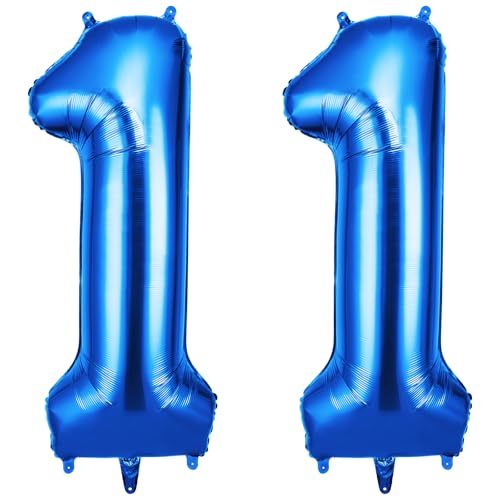 OFFCUP Luftballon Zahlen 11 Blau 11 Geburtstag Zahlen Ballon 101cm Groß Folienballon 40 Zoll Helium Ballons zum Mädchen Junge Geburtstag Party Deko Abschluss Jubiläums11 Blau