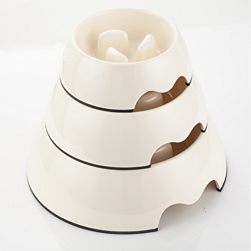 Ohguya 400Ml White Pet Peddy Slow Feeders Dog Slow Feeding Bowl Bloat Stop Anti-Gulping Slow Feed Dog Bowl #TOP4