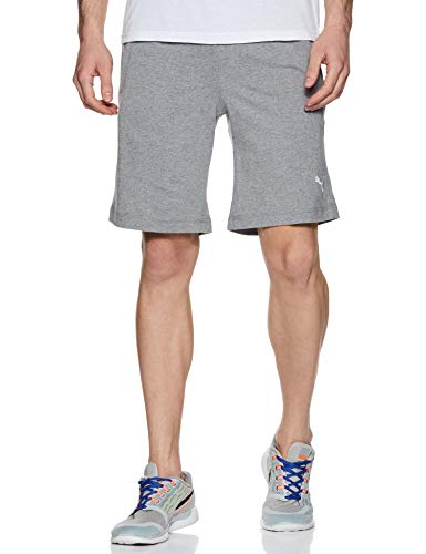 Puma Men’s Zippered Jersey Shorts 8, Grey, Small, Medium Gray Heather