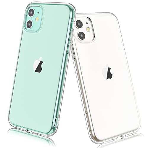Tobfit 2 PCS Coque pour iPhone 11, Coque Transparente en TPU Souple, Coque Fine en Silicone Souple Transparent, Coque Transparente pour iPhone 11 (2019) 6,1 Pouces Cover