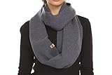 100% Merino Wool Everyday Knit Infinity Scarf - Winter Loop Scarf - Midweight Scarves for Women and Men - Charcoal Gray - One Size