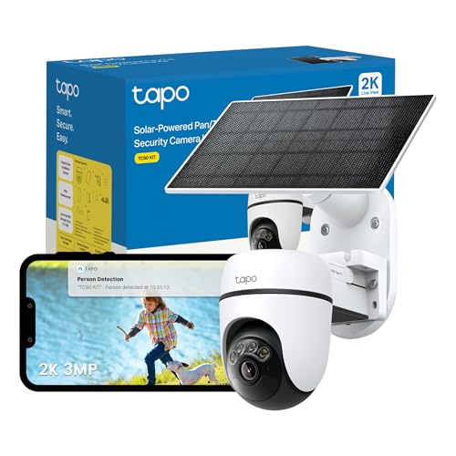 Tapo TC90 KIT 2K 3MP Solar Security Camera Outdoor Wireless,Security camera,Colour Night Outdoor Camera,360°AI Detection CCTV,IP65,No Hub Required,Alexa,Google Home,Flexible Storage,No Month