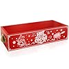 QIKSION Hot Cocoa Wood Storage Box Hot Cocoa Bar Christmas Decor Xmas Red Wooden Trough Cute Funny Rustic Farmhouse Storage Caddy for Home Kitchen Farmhouse Office Decoration