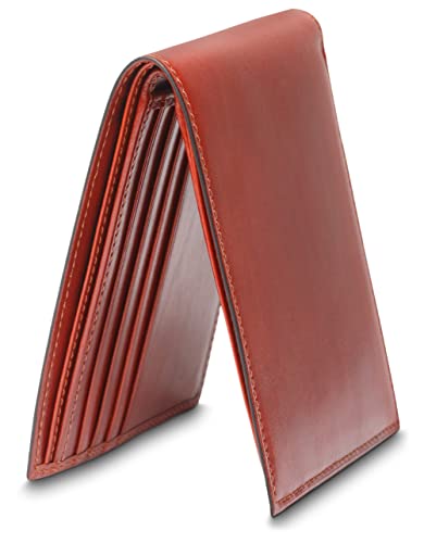 Bosca Men's Old Italian Leather Wallet RFID Blocking Modern Bifold Executive Design 8 Card Slots, Made in Italy - Cognac Brown3
