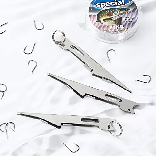 3 Pcs Fishing Line Knot Tyer Quick Tie Fishing Knot Tying Tool Fly Nail Knot Tool Fly Angler Accessories Fly Tying Equipment for Hooks Lures Lines Men, Silver by Deekin - Image 5